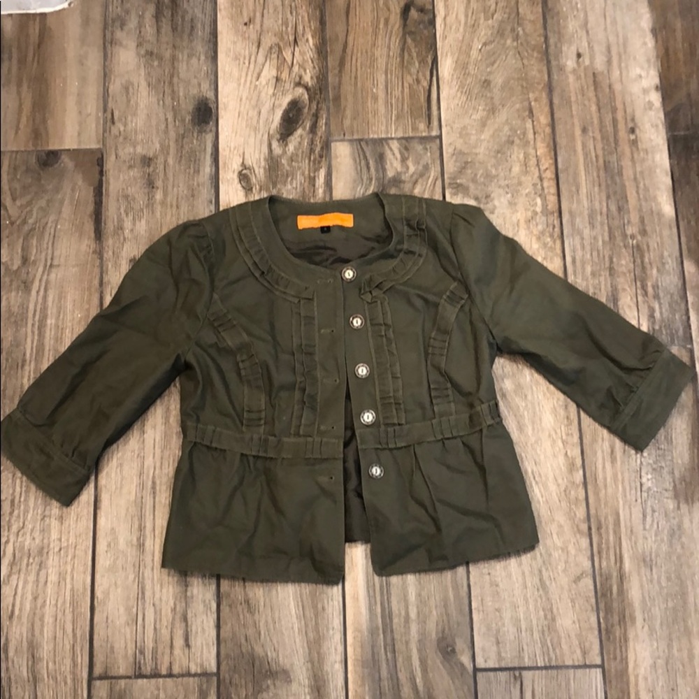 Cynthia Cynthia Steffe Army Green Cropped Jacket